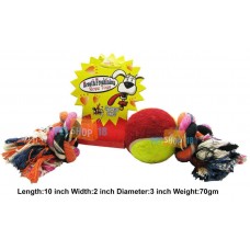Super Dog Toys Two Knotted Rope With One Tennis Ball
